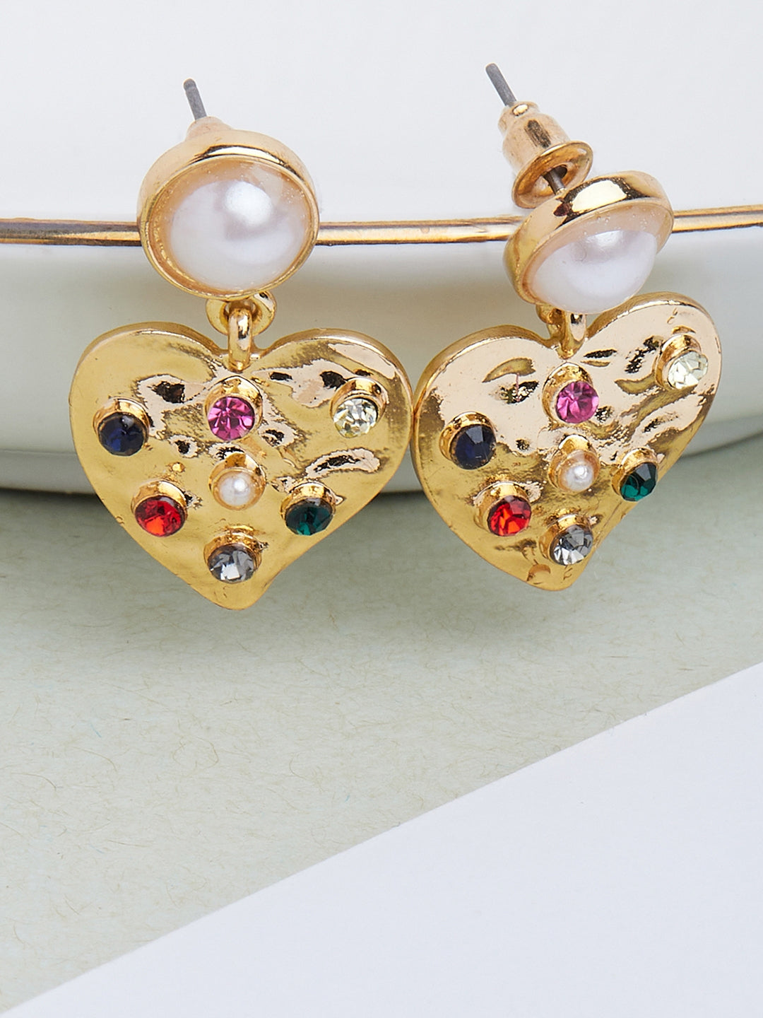 Jewelled Heart Earrings