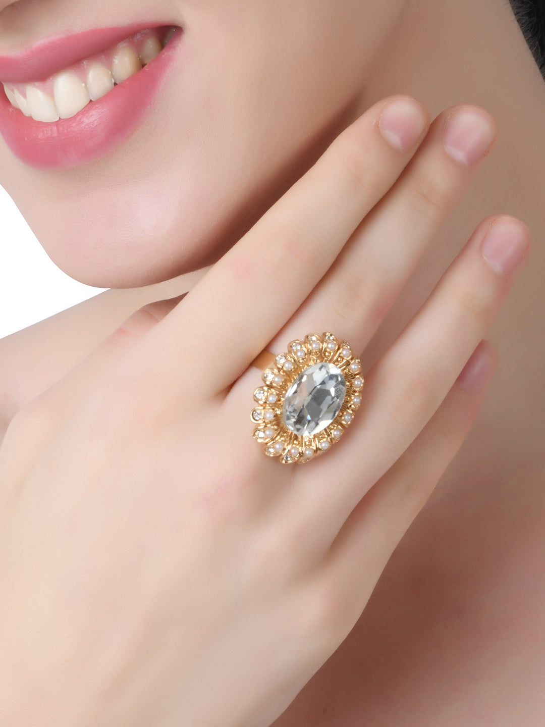 Oval Flower Ring